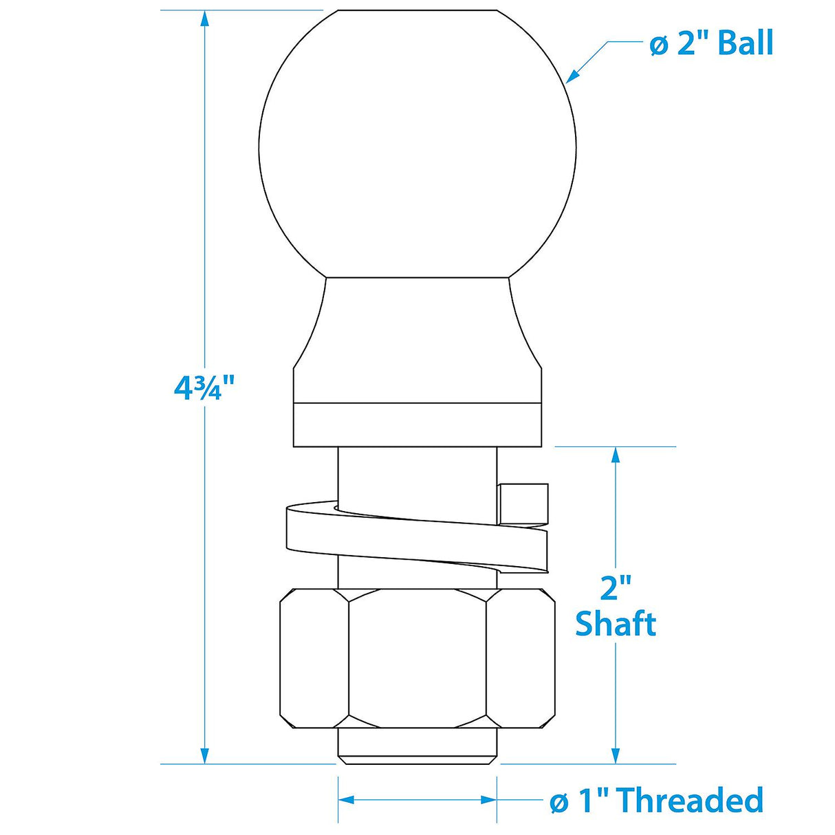 Seachoice Chrome Plated Steel Trailer Coupler Ball