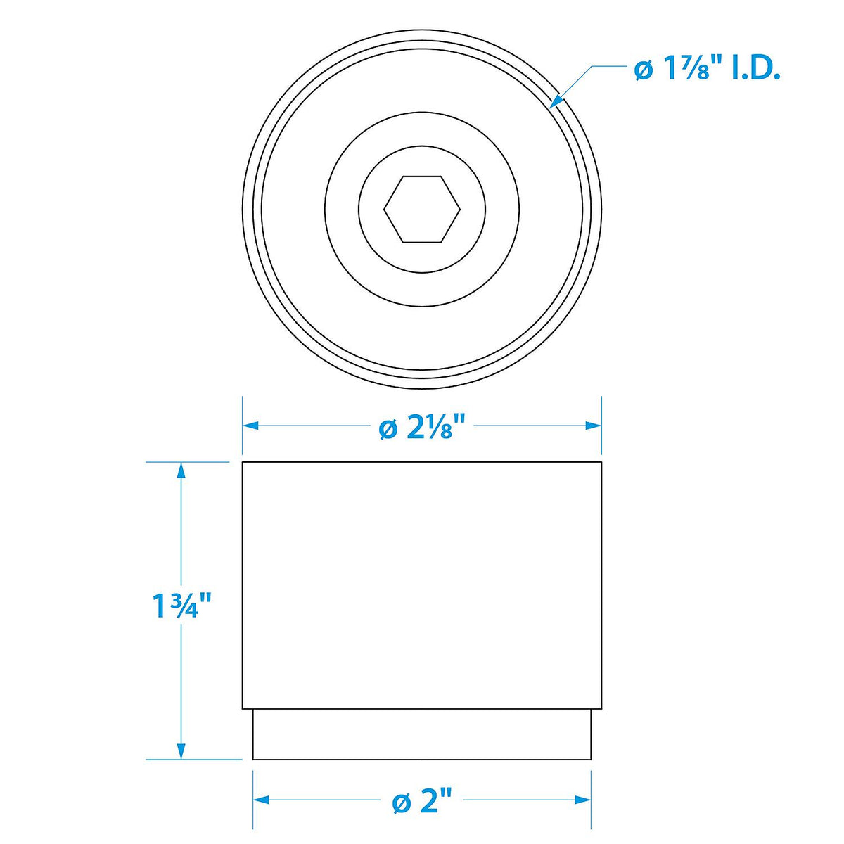 Seachoice 1.980″ Bearing Protectors With Covers (Sold as Pair)