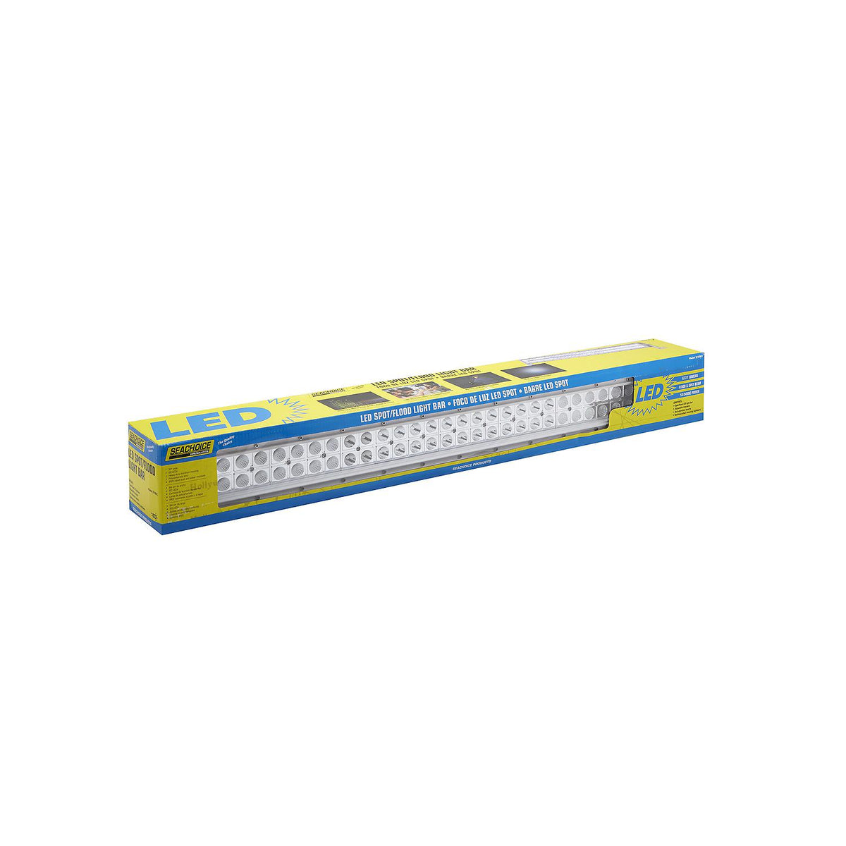 Seachoice 51693 LED Spot/Flood Light Bar, White Housing, 60 LEDs, 33″, 12/24V