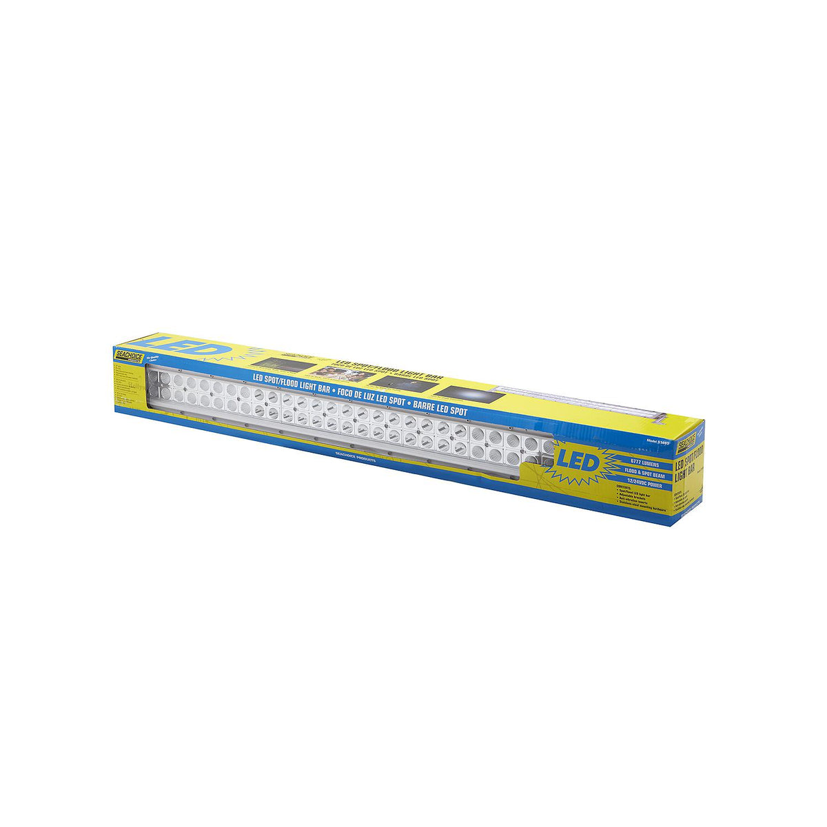 Seachoice 51693 LED Spot/Flood Light Bar, White Housing, 60 LEDs, 33″, 12/24V