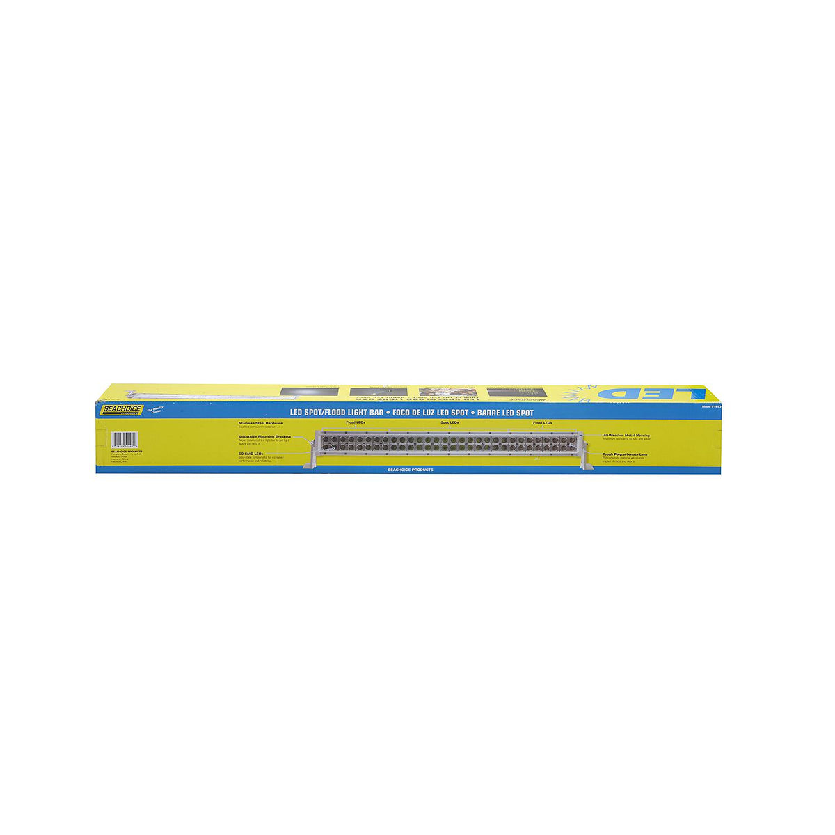Seachoice 51693 LED Spot/Flood Light Bar, White Housing, 60 LEDs, 33″, 12/24V