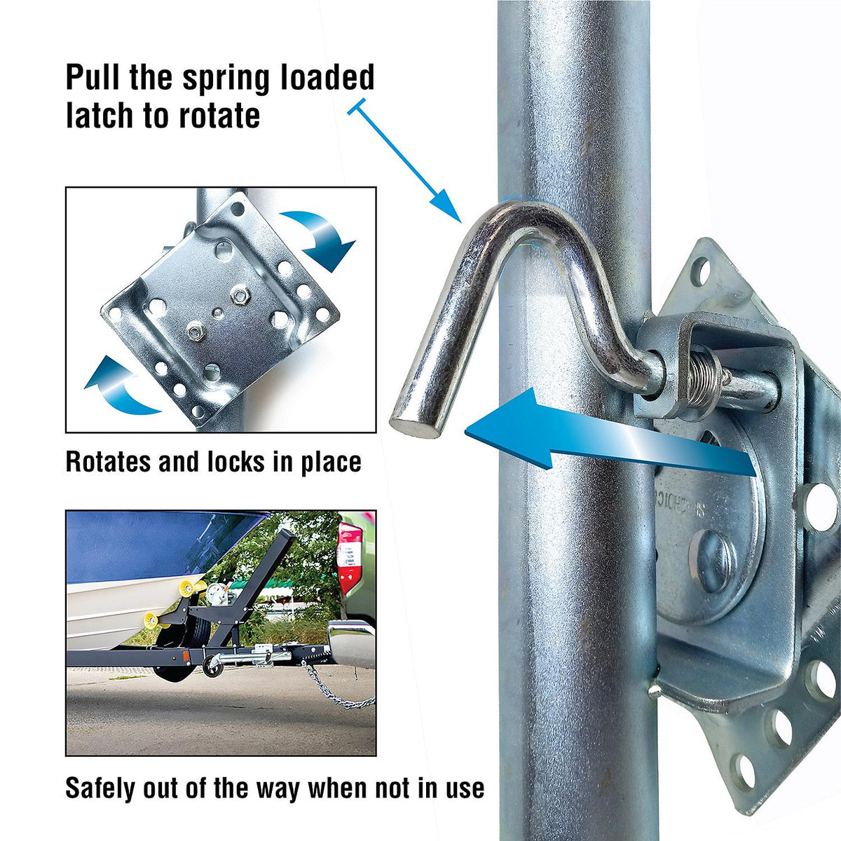 Seachoice 52031 Foldup Boat Trailer Jack, 8″ Wheel, 1,500 lbs. Max Load