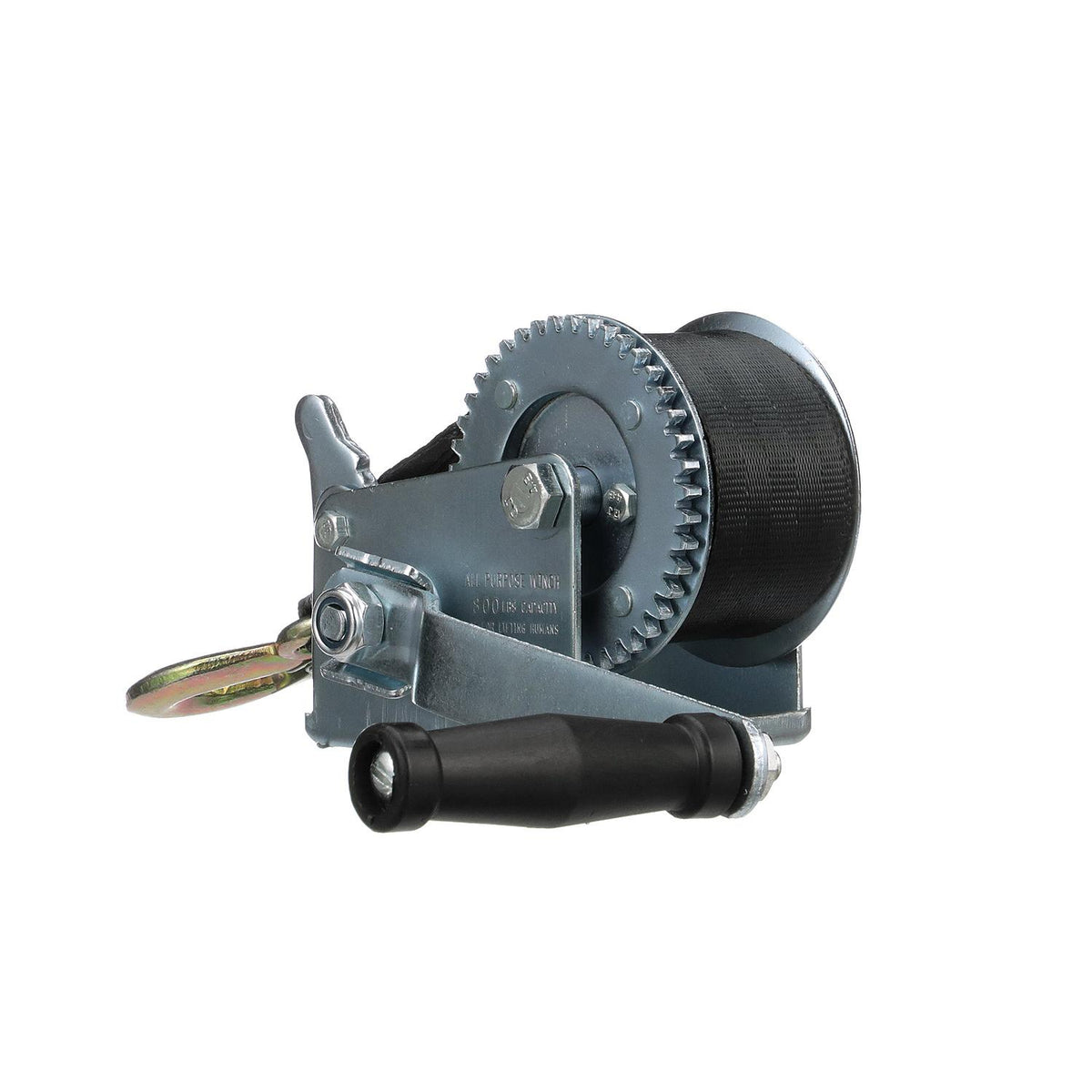 Seachoice 52131 800 Lb. Manual Trailer Winch, 1-Speed, 16-Ft. Strap w/Snap Hook