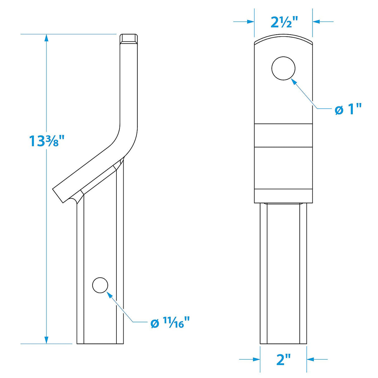 Seachoice 52361 Trailer Ball Mount, 2" Straight