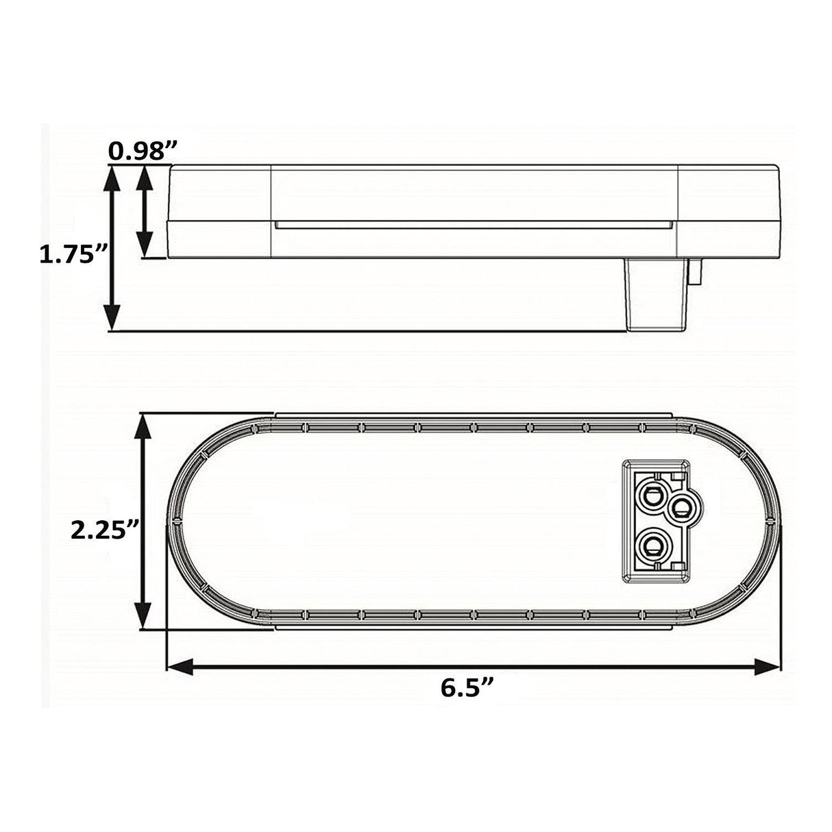 Seachoice 52831 LED 6″ Oval Sealed Tail Light Kit For Flush Mount