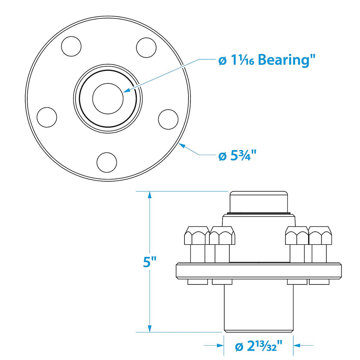 Seachoice 53061 Galvanized Trailer Wheel Hub
