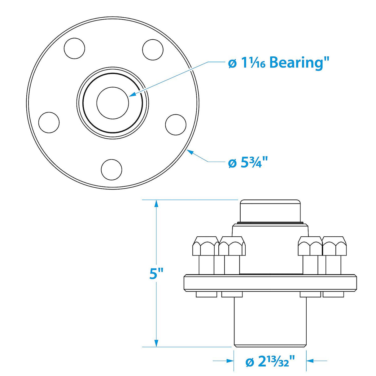 Seachoice 53161 Painted Trailer Wheel Hub