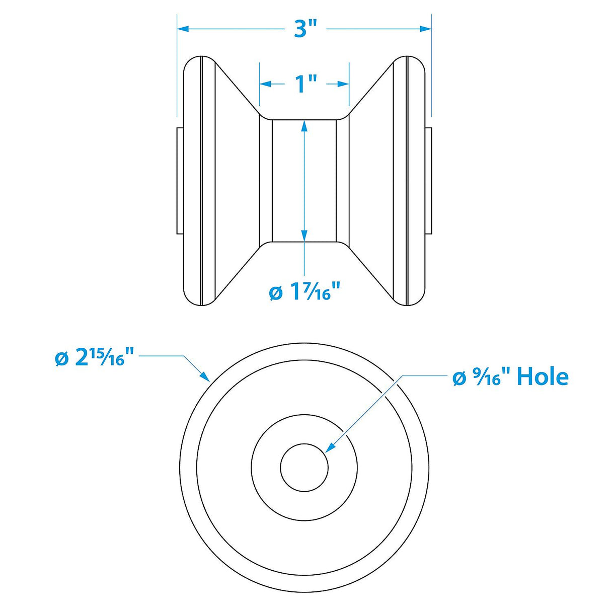 Seachoice Non-Marking TP Yellow Rubber V-Bow Stop With 1/2" ID