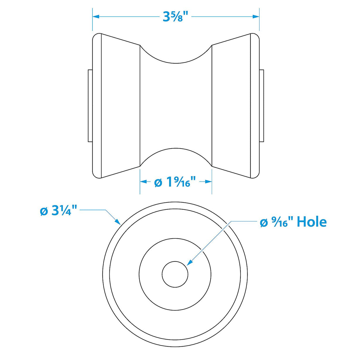 Seachoice Non-Marking TP Yellow Rubber V-Bow Stop With 1/2″ ID