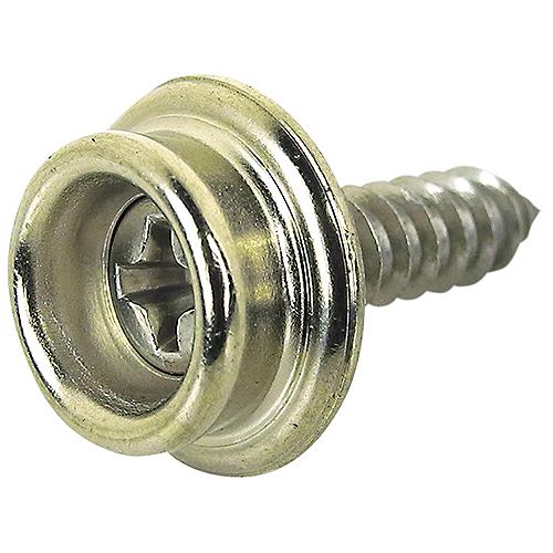 Seachoice Stainless Steel Button Stud With Tapping Screw - #8 x 3/8", Qty. 100