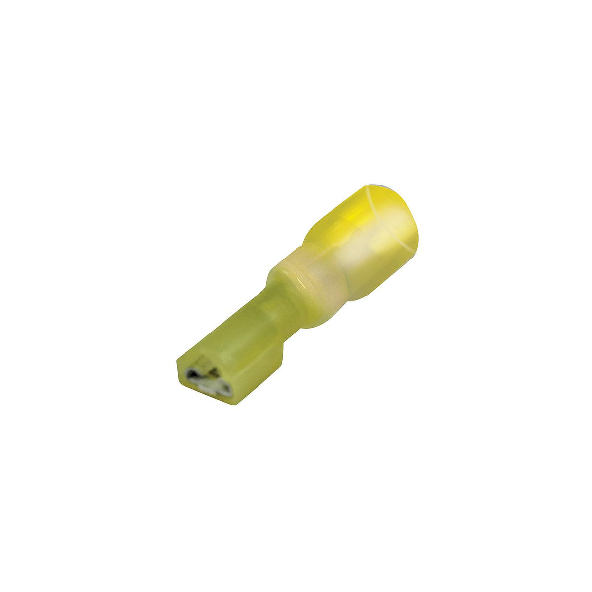 Seachoice 60311 3-to-1 Heat Shrink Insulated Quick Disconnect, 12-10 Ga., 0.250″ Female, Yellow, 25-Pack