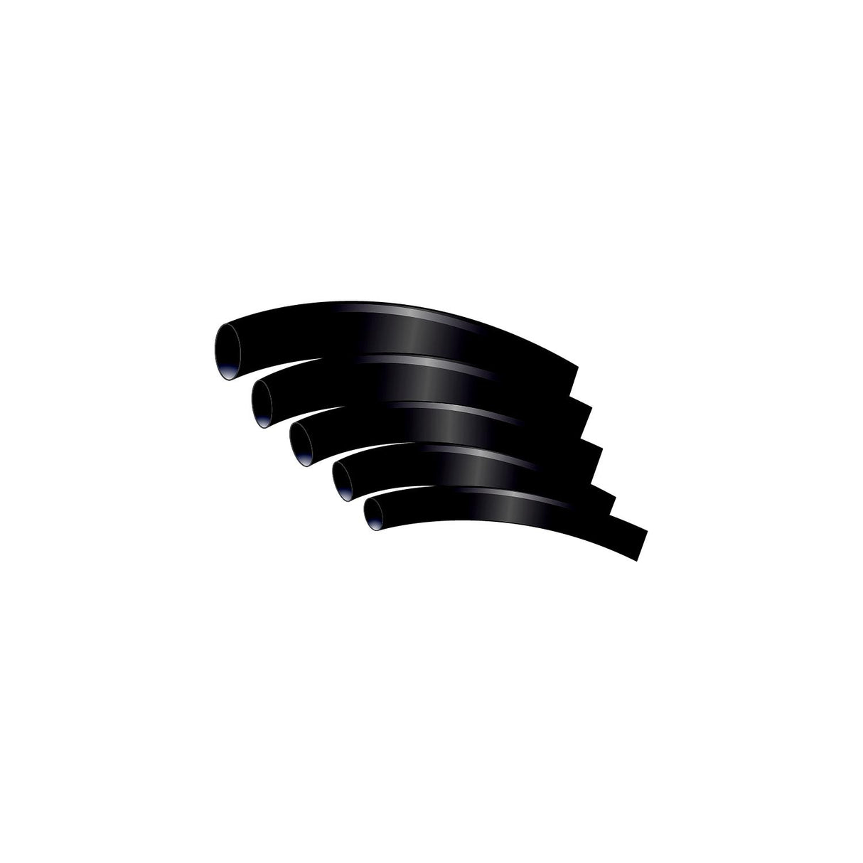 Seachoice 3-To-1 Heat Shrink Tubing With Sealant, Black With Assorted Sizes 1/8" to 1/2" x 3" (5 Per Pack)