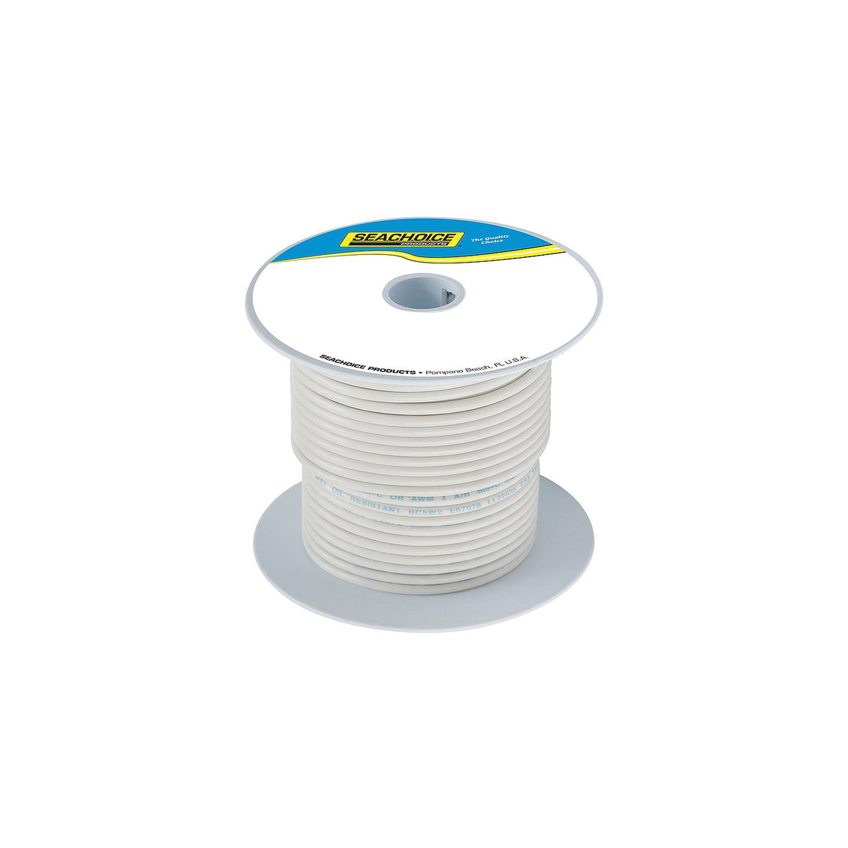 Seachoice 63069 Tinned Copper Marine Wire, 10 AWG, White, 100'