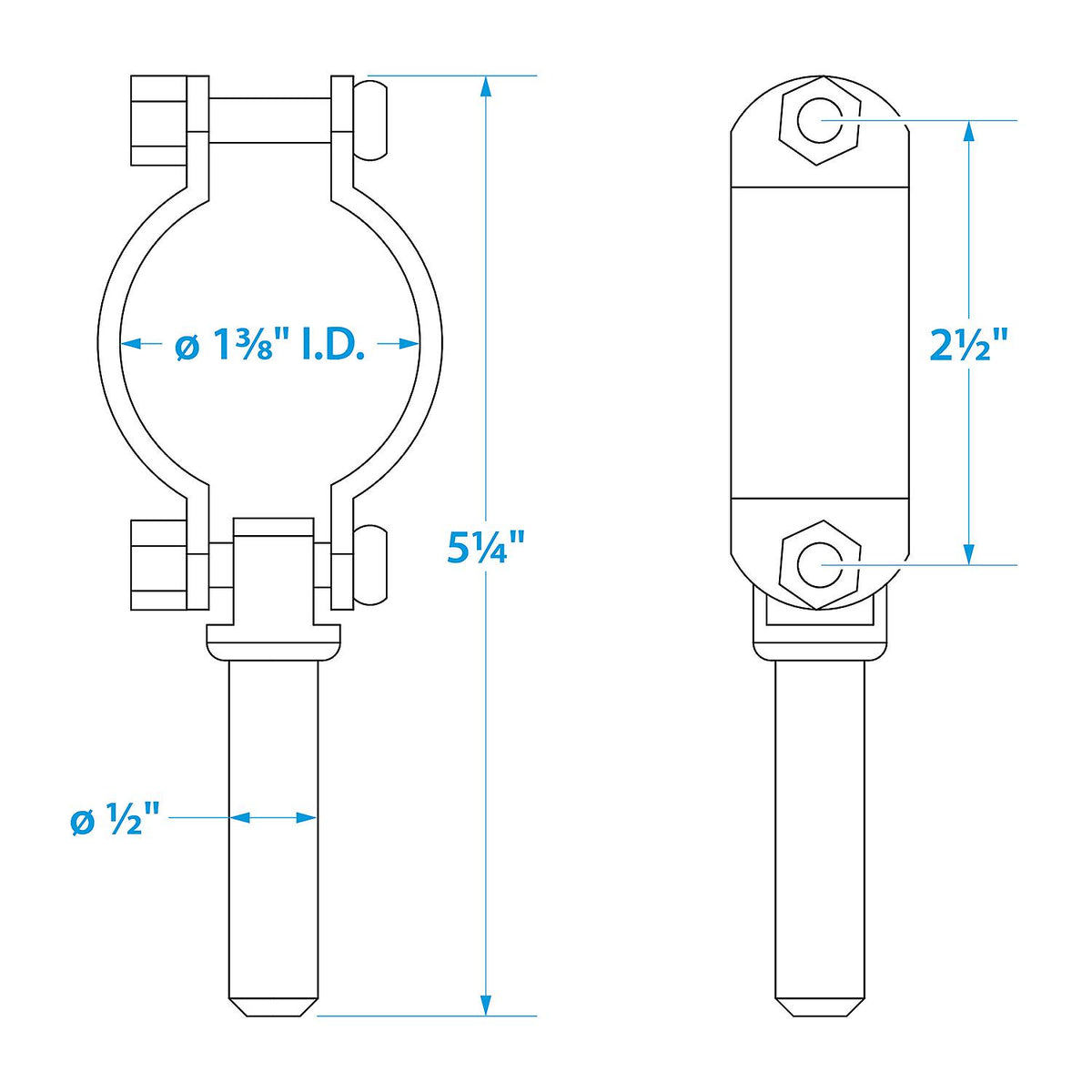 Seachoice 70521 Zinc Plated Steel Clamp-On Oarlocks (Sold as Pair)