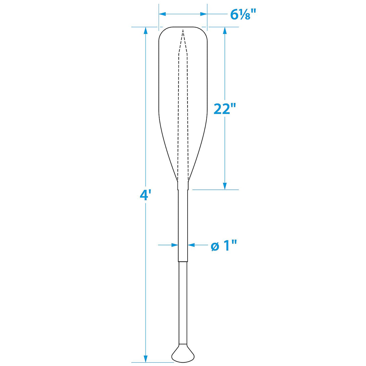 Seachoice 71121 Synthetic Paddle With Aluminum Shaft, 4'