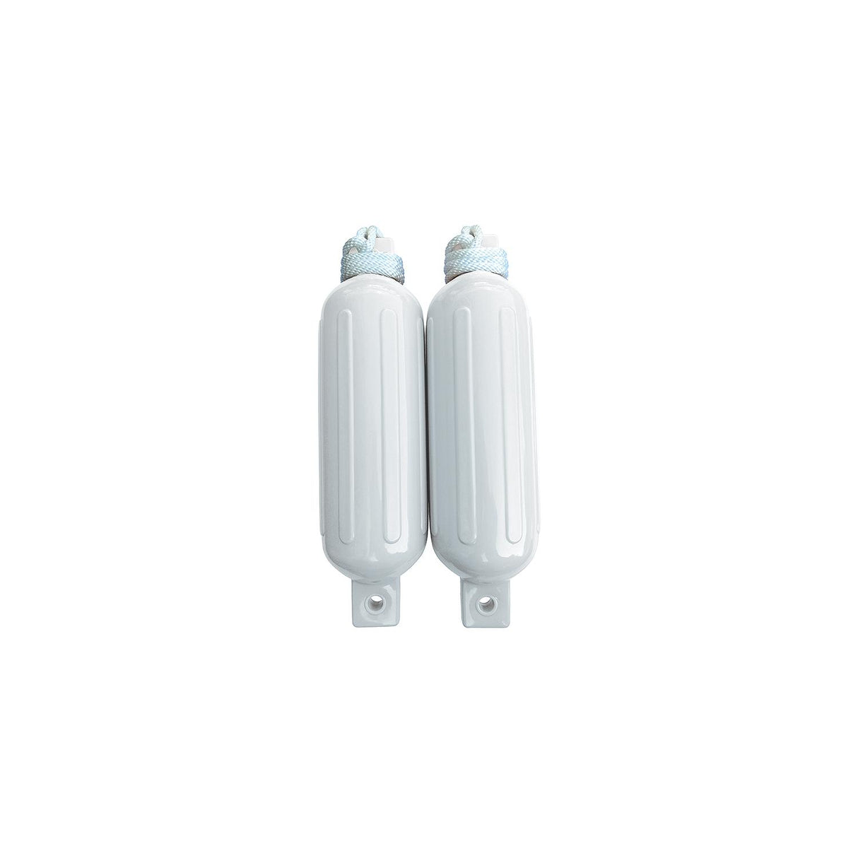 Seachoice 79271 Twin Eye Ribbed Fender Kit (Includes 2 6.5″ x 23″ White Fenders and 2 Matching 3/8 x 5' Fender Lines)