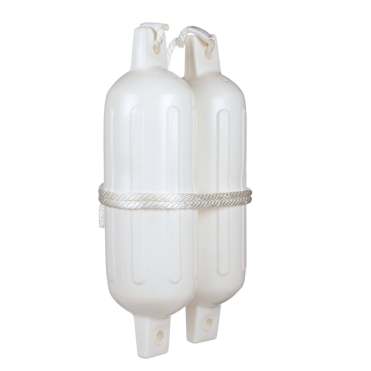 Seachoice 79251 Twin Eye Ribbed Fender Kit (Includes 2 5.5" x 20" White Fenders and 2 Matching 3/8 x 5' Fender Lines)