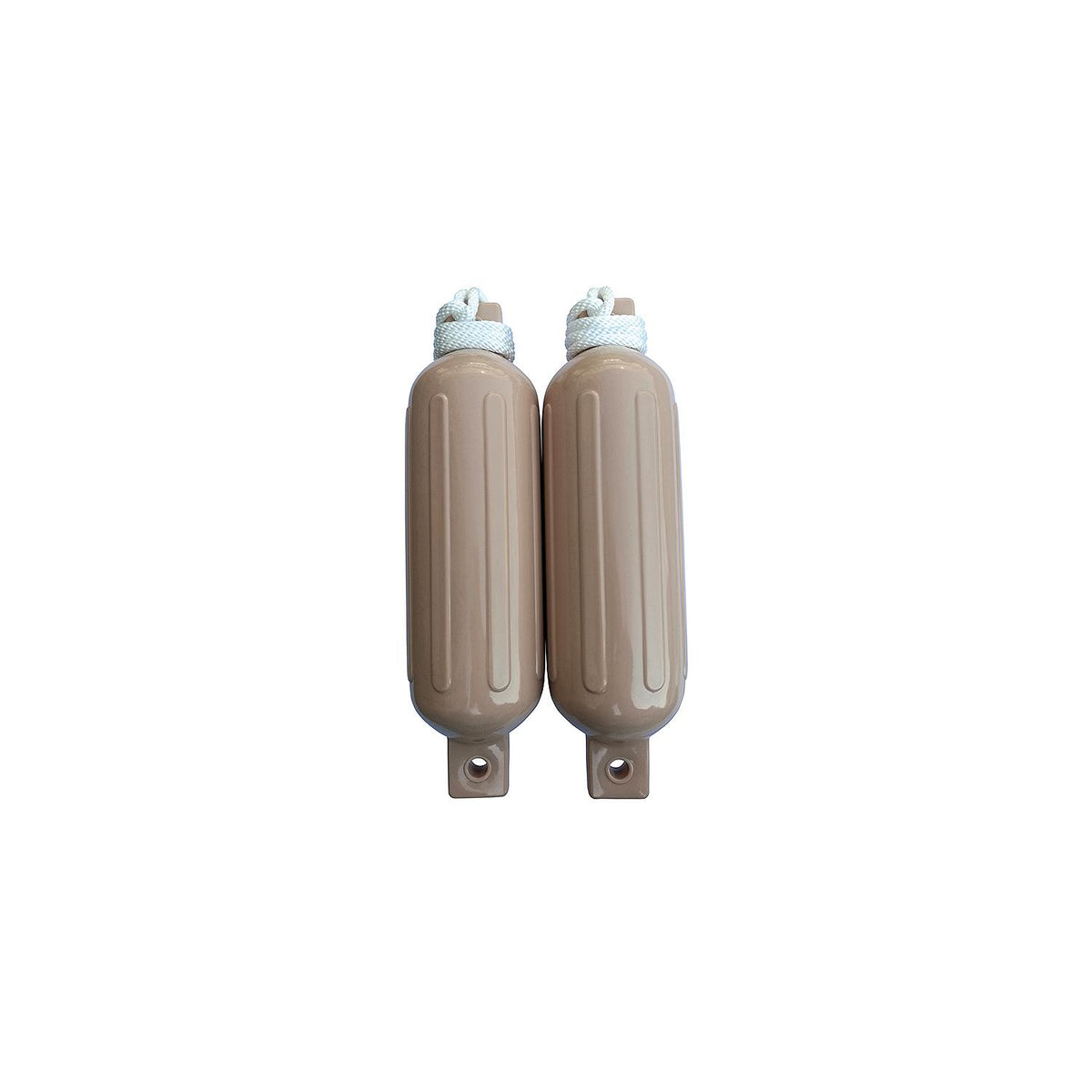 Seachoice 79254 Twin Eye Ribbed Fender Kit (Includes 2 5.5″ x 20″ Tan Fenders and 2 Matching 3/8 x 5' Fender Lines)