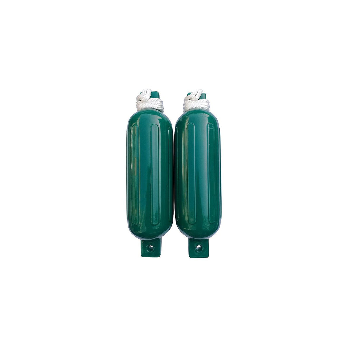 Seachoice 79257 Twin Eye Ribbed Fender Kit (Includes 2 5.5″ x 20″ Green Fenders and 2 Matching 3/8 x 5' Fender Lines)