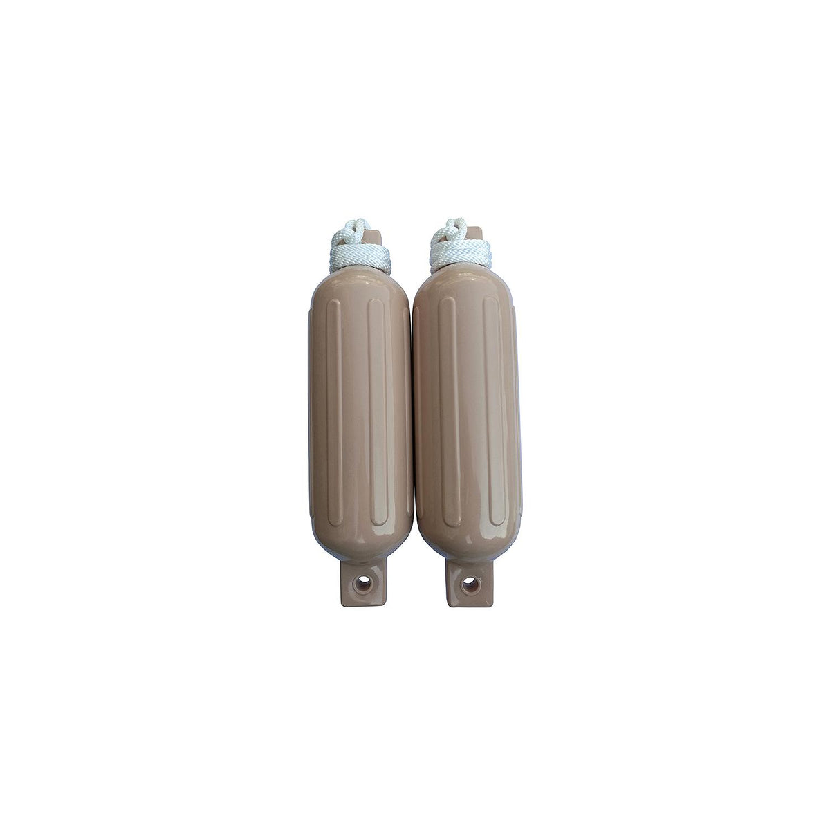 Seachoice 79254 Twin Eye Ribbed Fender Kit (Includes 2 5.5″ x 20″ Tan Fenders and 2 Matching 3/8 x 5' Fender Lines)