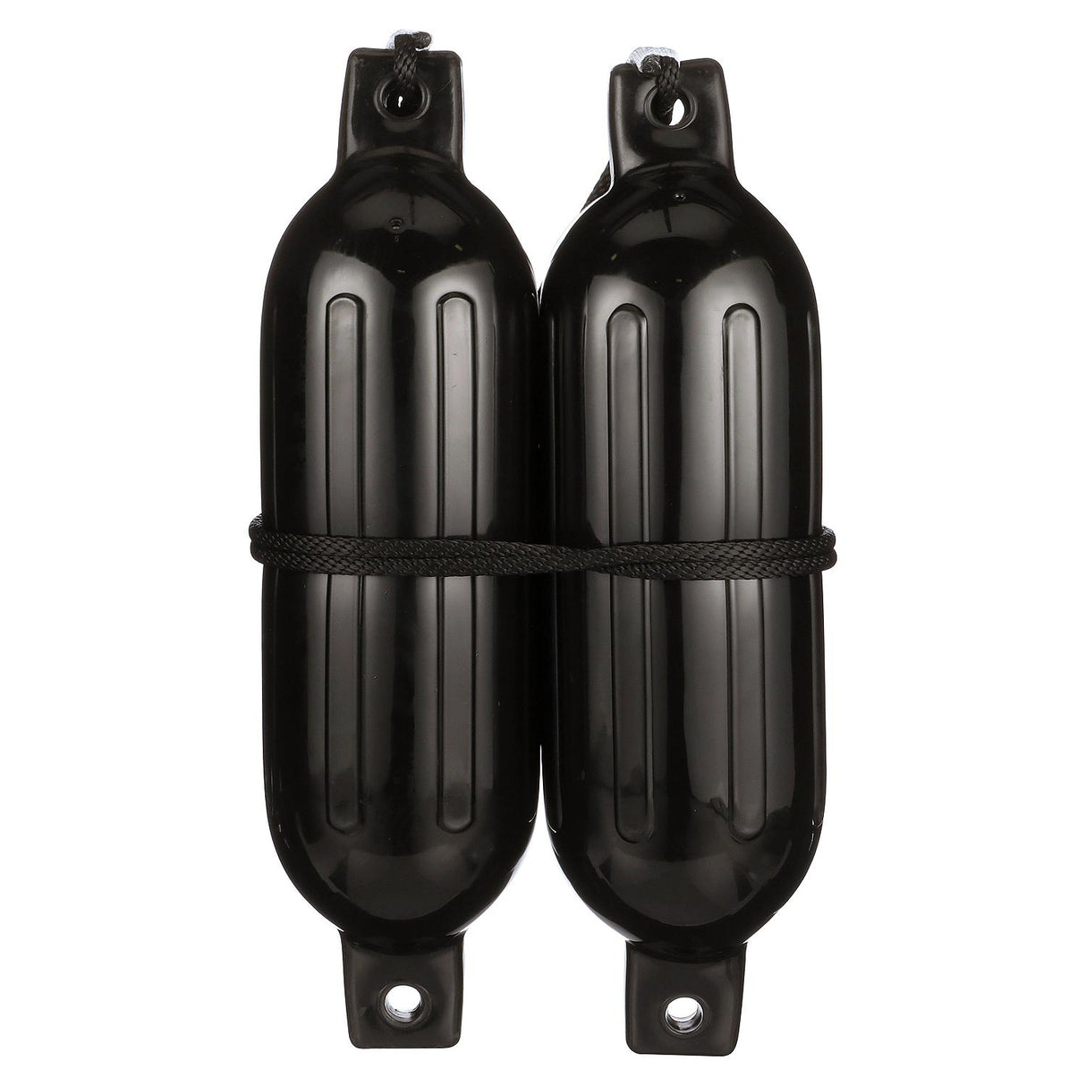 Seachoice 79281 Twin Eye Ribbed Fender Kit (Includes 2 6.5" x 23" Black Fenders and 2 Matching 3/8 x 5' Fender Lines)