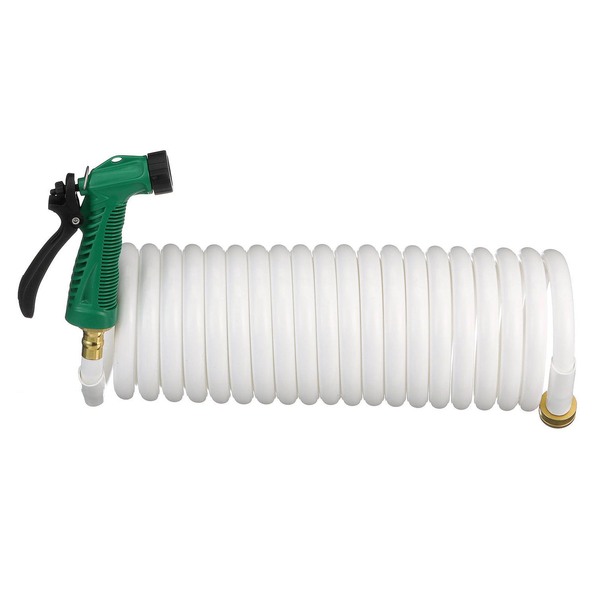 Seachoice 25' White Poly Coiled Washdown Hose With Sprayer