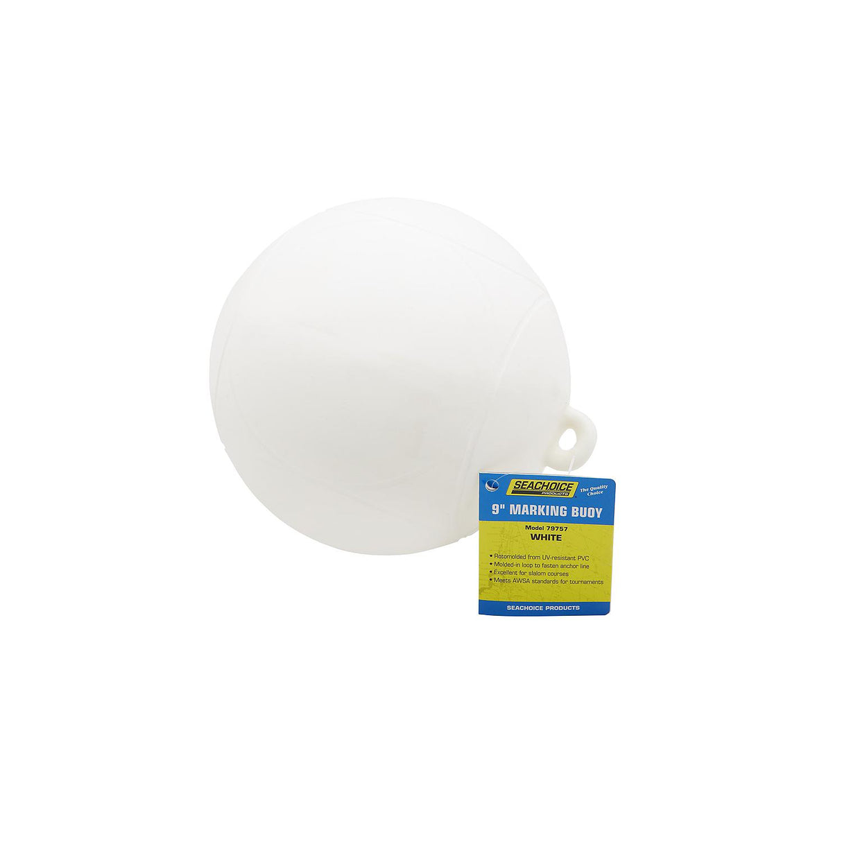 Seachoice 79757 Slalom/Marking Buoy - White, 9" Dia.