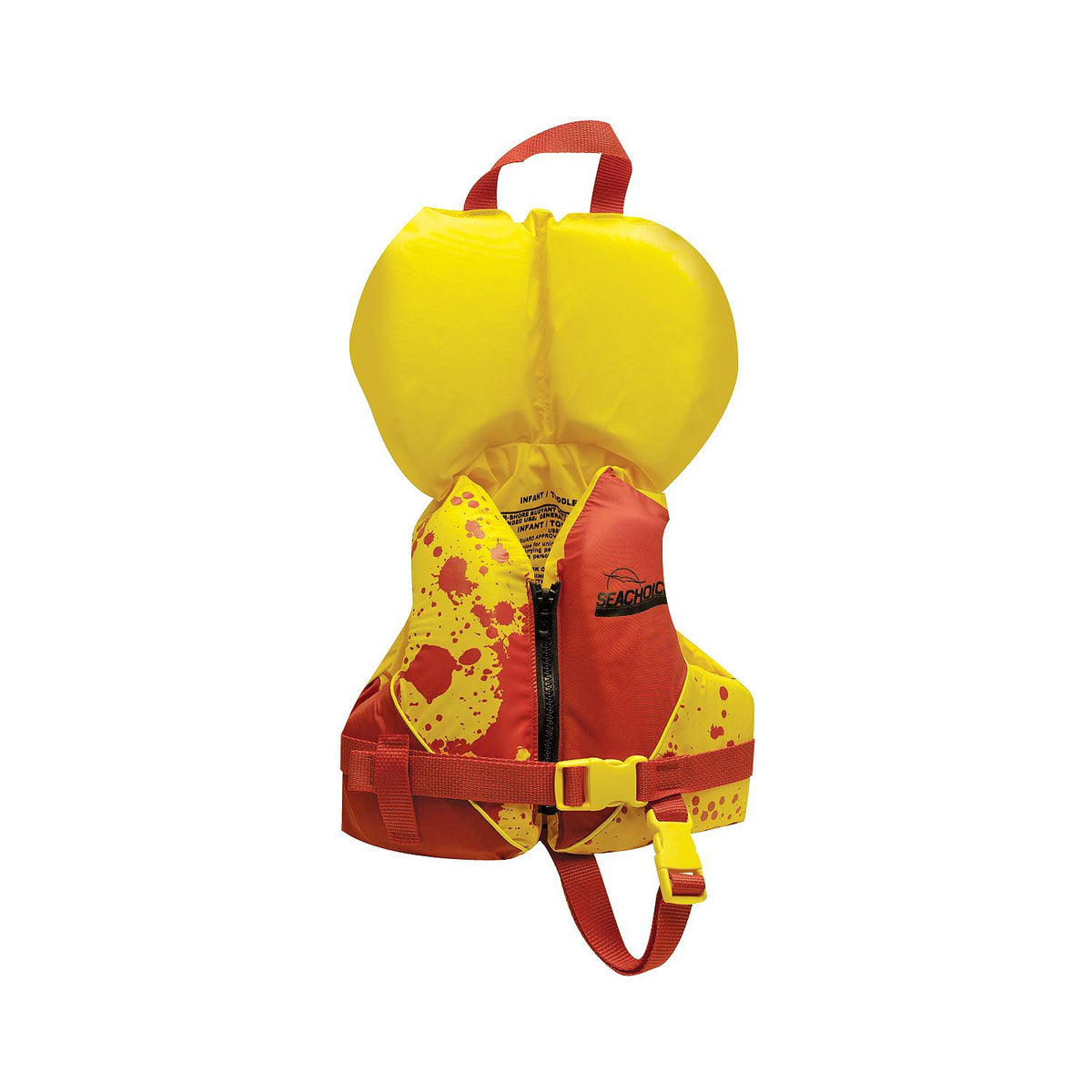 Seachoice 86100 Type ll Deluxe Childrens Vest Infant, Red/Yellow Life Vest With Pop-Up Pillow
