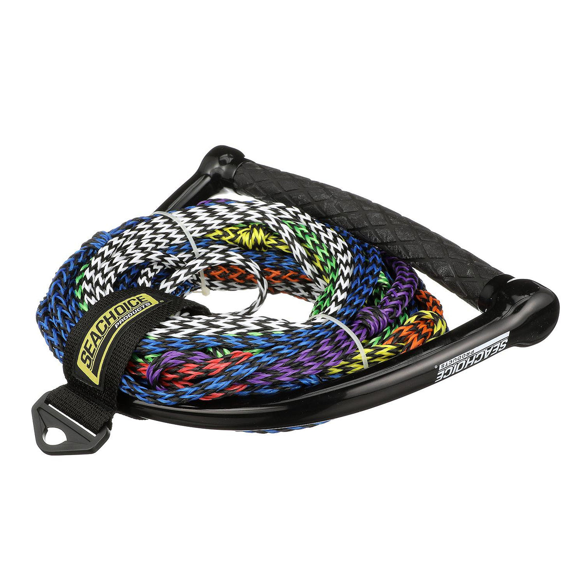 Seachoice 86763 8-Section Water Ski or Wakeboard Rope, 75', 13″ Handle with Textured Rubber Grip