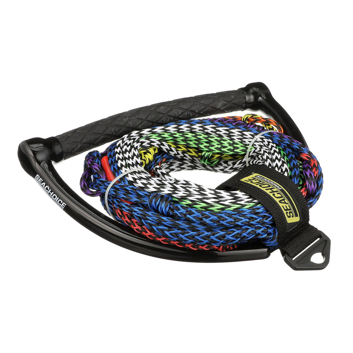 Seachoice 86763 8-Section Water Ski or Wakeboard Rope, 75', 13″ Handle with Textured Rubber Grip