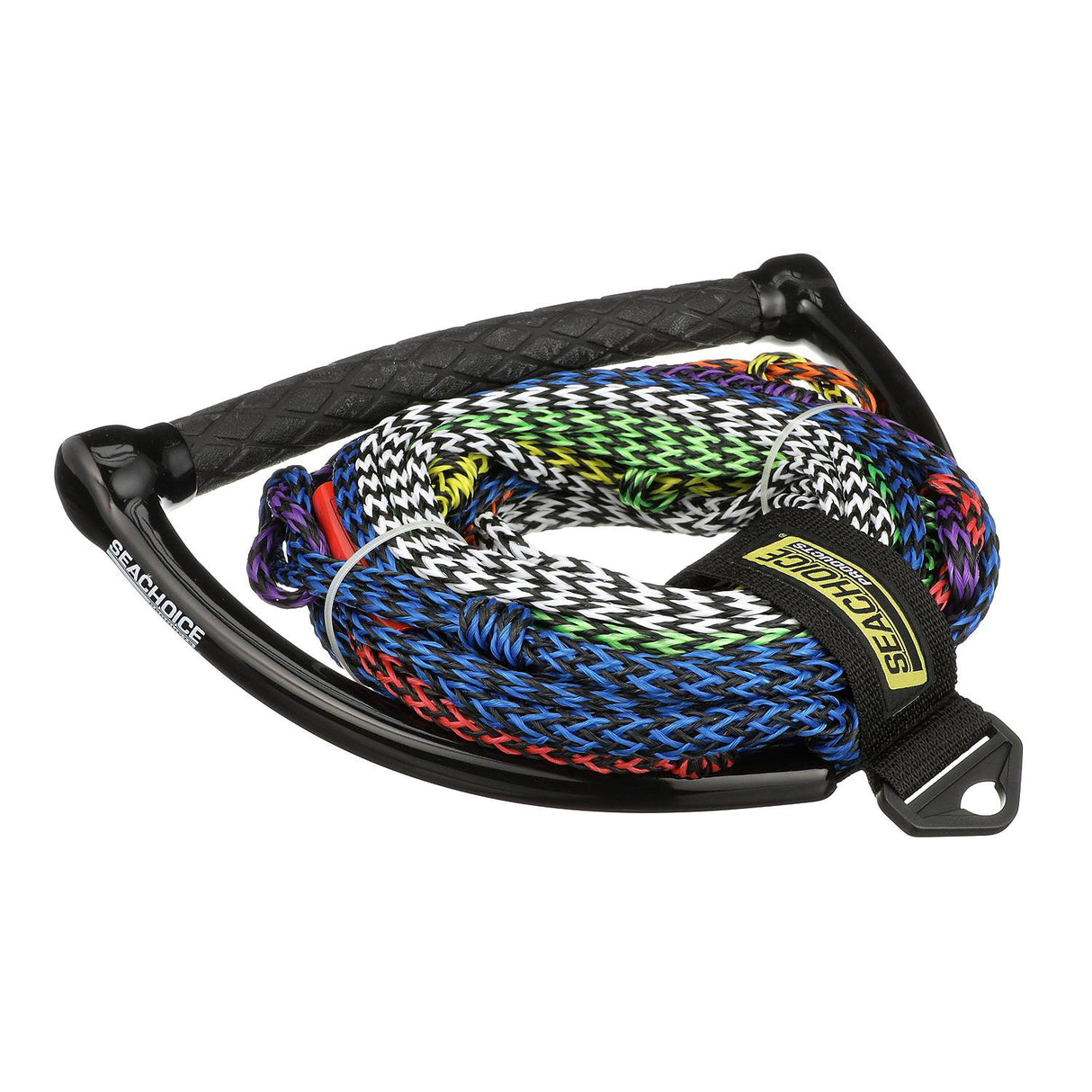 Seachoice 86763 8-Section Water Ski or Wakeboard Rope, 75', 13" Handle with Textured Rubber Grip