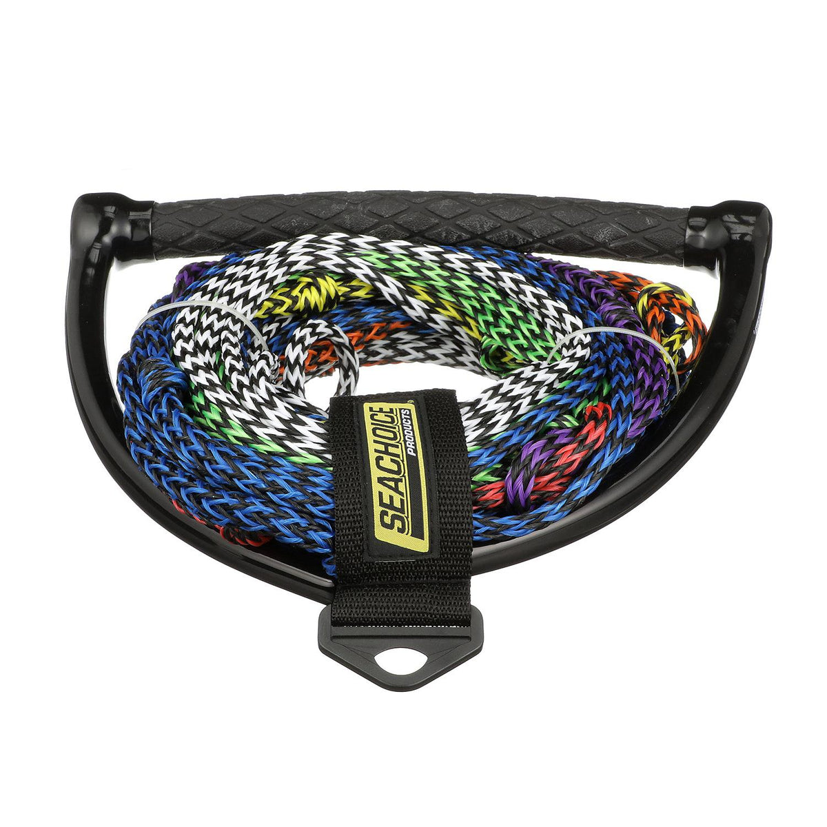 Seachoice 86763 8-Section Water Ski or Wakeboard Rope, 75', 13″ Handle with Textured Rubber Grip