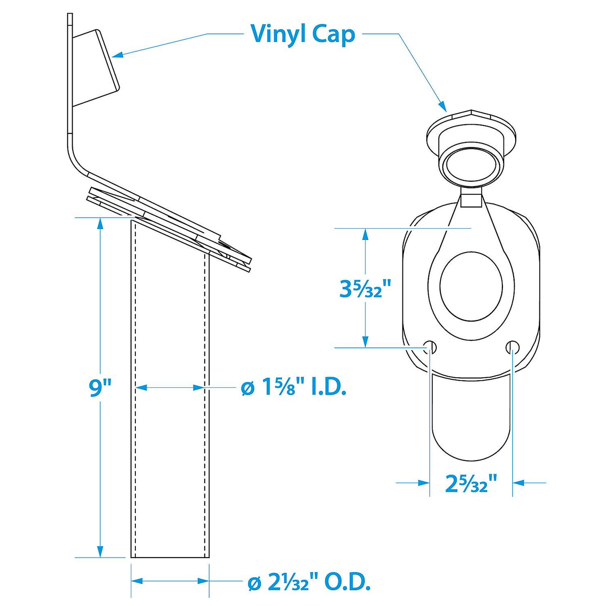 Seachoice Stainless Steel 30 Degree Rod Holder With Cap
