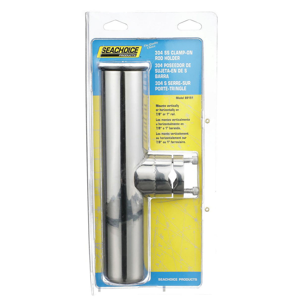 Seachoice 89151 Stainless-Steel Clamp-On Rod Holder