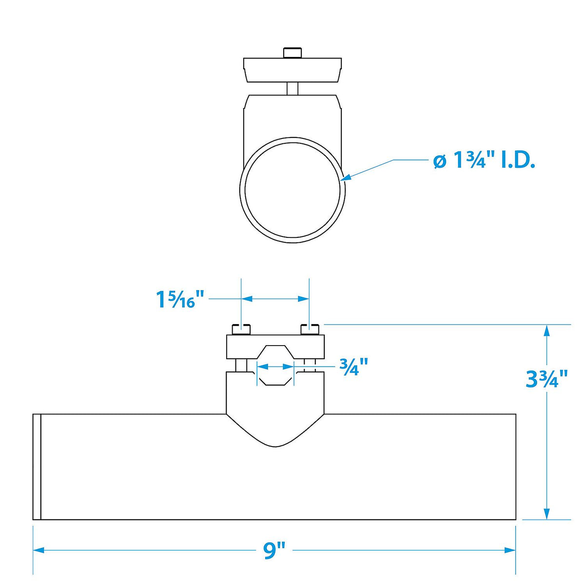 Seachoice 89151 Stainless-Steel Clamp-On Rod Holder