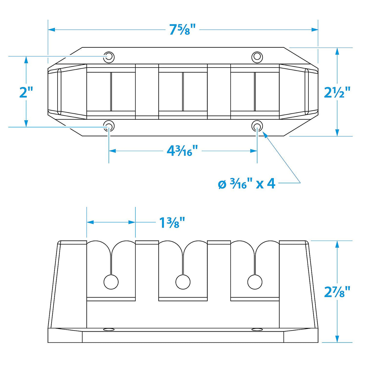 Seachoice Rod Storage Holders - 3 Rod (Sold As Pair)