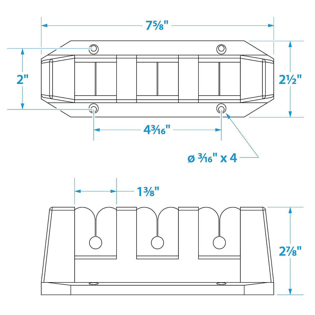 Seachoice Rod Storage Holders - 3 Rod (Sold As Pair)