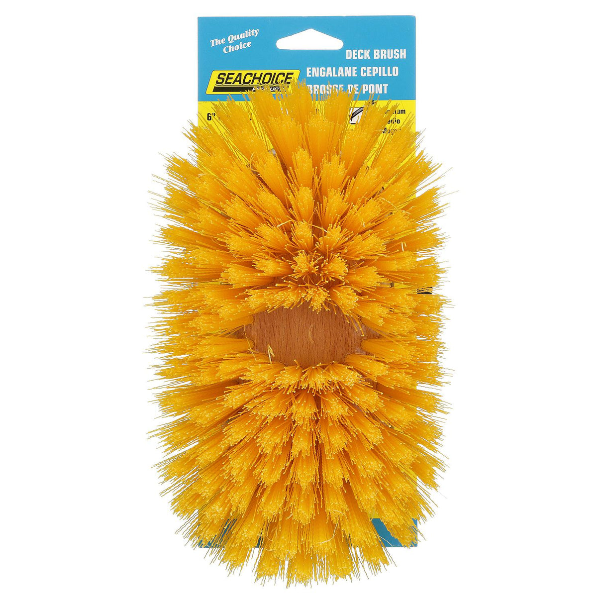 Seachoice 90581 Deck Brush with Bumper and Threaded Adapter, Medium