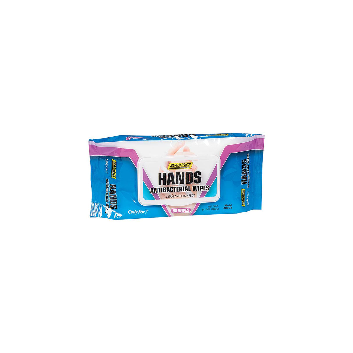 Seachoice 90904 Hands Antibacterial Wipes, 50-ct. Bag w/Plastic Lid