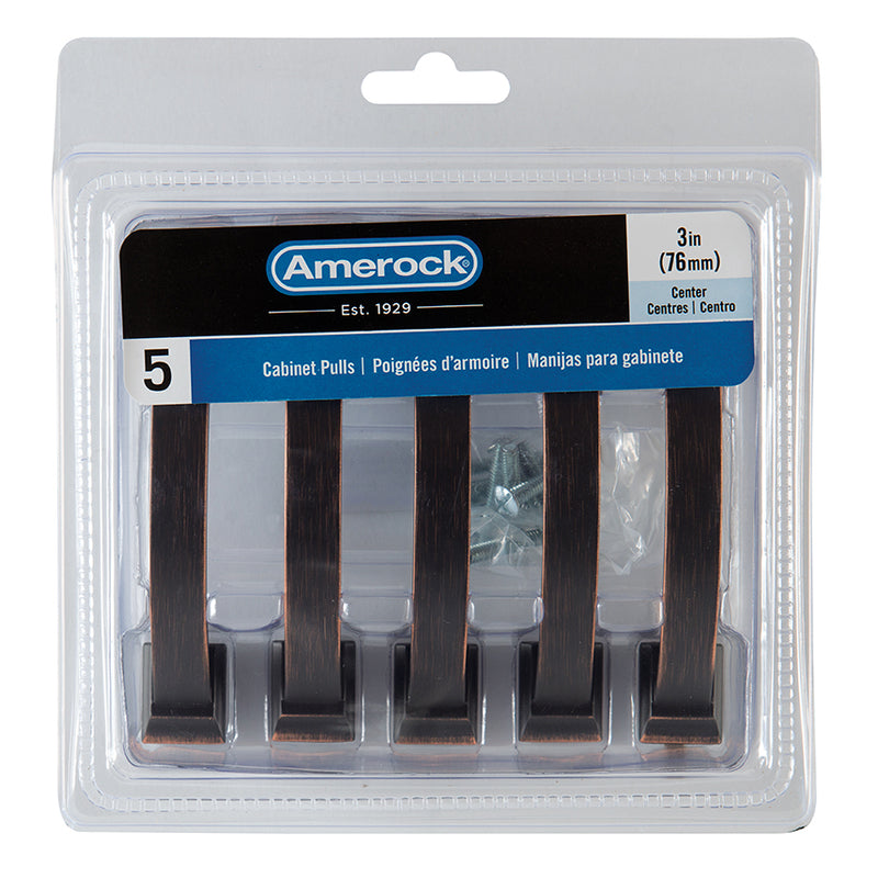 Amerock Candler Half Oval Arch Cabinet Pull 3 in. Oil Rubbed Bronze 5 pk