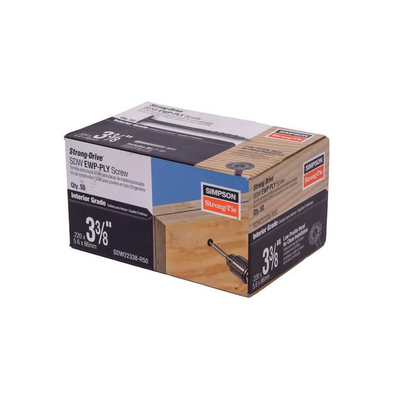 Simpson Strong-Tie Strong-Drive No. 10 X 3-3/8 in. L Star E-Coat Bold Wood Screws 50 pk