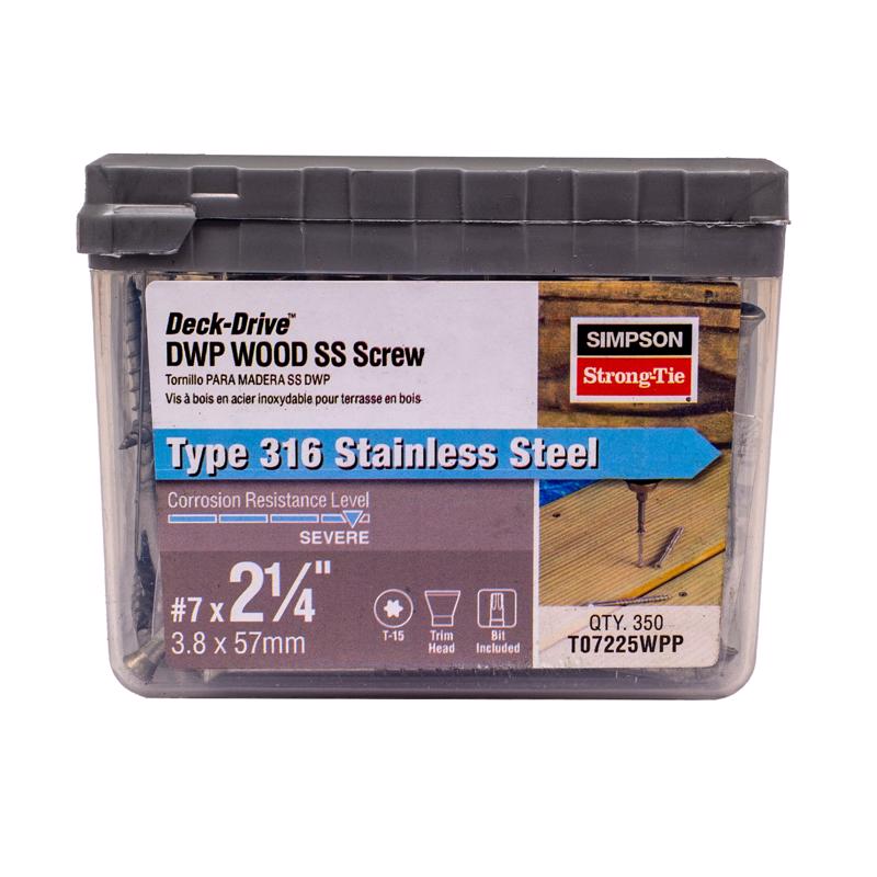 Simpson Strong-Tie No. 7 Sizes X 2-1/4 in. L Lobe Trim Head Deck Screws 2.5 lb 350 pk
