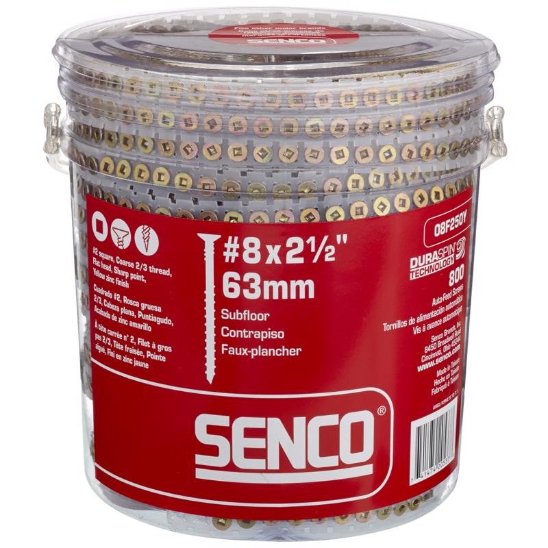 Senco DuraSpin No. 8 Sizes X 2-1/2 in. L Square Square Head Deck Screws 800 pk