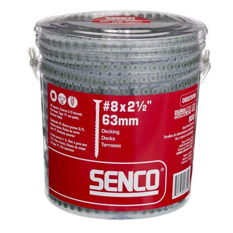 Senco DuraSpin No. 8 Sizes X 2-1/2 in. L Square Square Head Deck Screws 800 pk