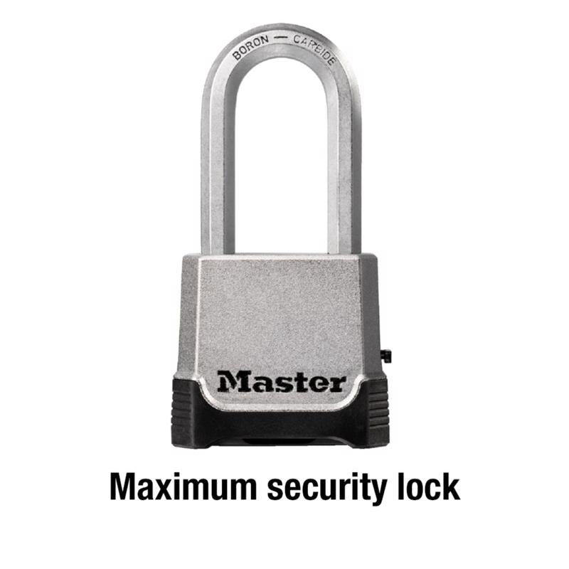 Master Lock Magnum 2-1/4 in. W Die-Cast Zinc 4-Pin Cylinder Weather-Resistant Padlock