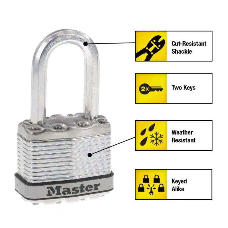 Master Lock Magnum 1-3/4 in. W Stainless Steel Ball Bearing Locking Weather-Resistant Padlock