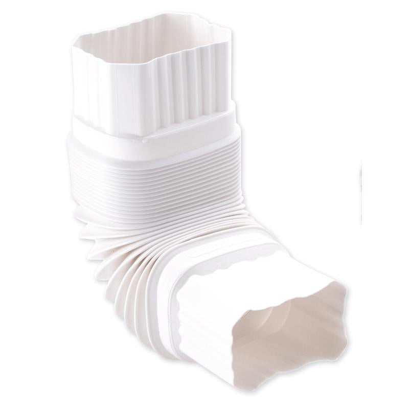 Amerimax 2 in. H X 3 in. W X 7.5 in. L White Vinyl Gutter Elbow