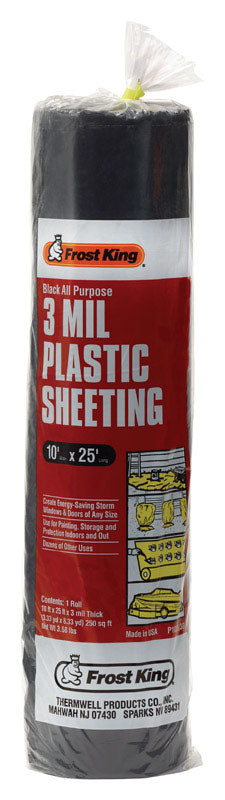 Frost King Plastic Sheeting 3 mil X 10 W X 25 ft. L Plastic Black