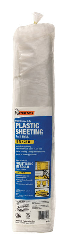 Frost King Plastic Sheeting 4 mil X 15 ft. W X 25 ft. L Plastic Clear, Pack of 4