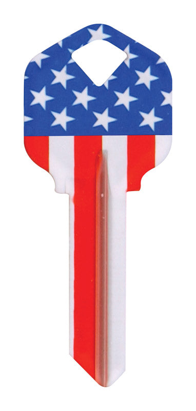 HILLMAN Wackey Stars & Stripes House/Office Universal Key Blank KW1 Single, Pack of 6